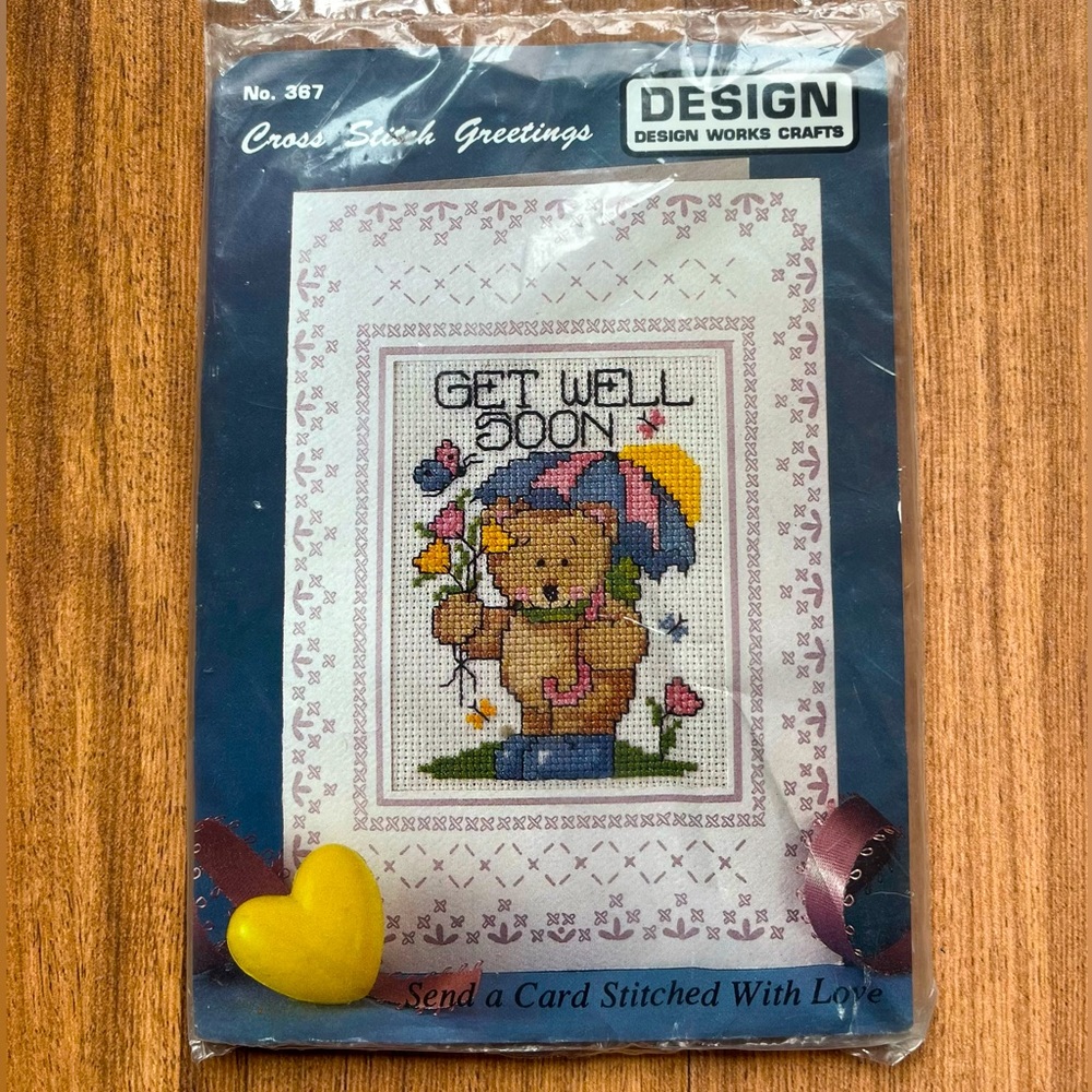 Sealed Vintage Antique Cross-Stitch DIY Craft Greeting Card